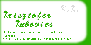 krisztofer kubovics business card